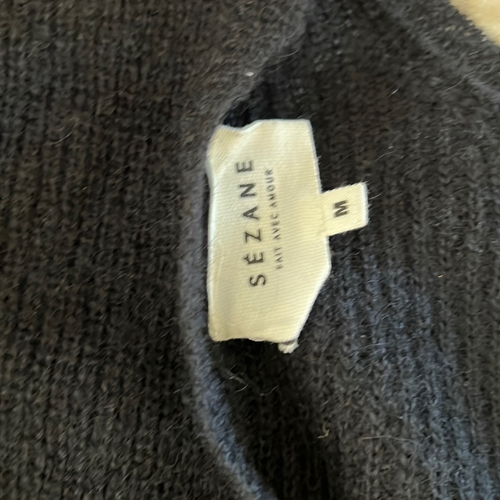 Sezane black mohair low back sweater